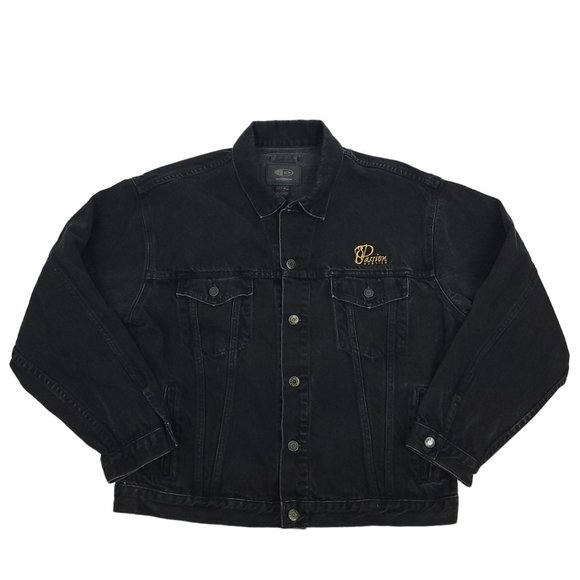 Vintage ID Wear Passion Parties Black Denim Jacket Adult L Embroidered Patch - Picture 9 of 12